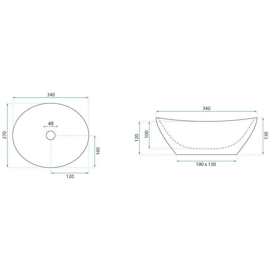 REA-U0623 - Umywalka nablatowa SOFIA MINI 27x34 cm ceramika/błyszcząca biel