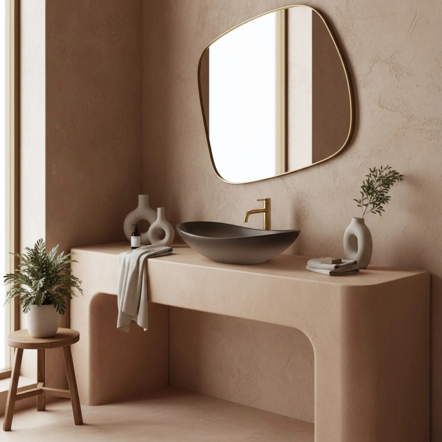 REA-U0626 - Umywalka nablatowa ROYAL 36x62 cm ceramika/brązowa