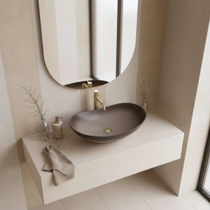 REA-U0626 - Umywalka nablatowa ROYAL 36x62 cm ceramika/brązowa