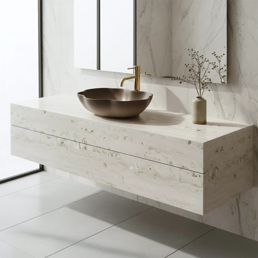 REA-U0629 - Umywalka nablatowa PEARL 38x50,5 cm ceramika/brązowa