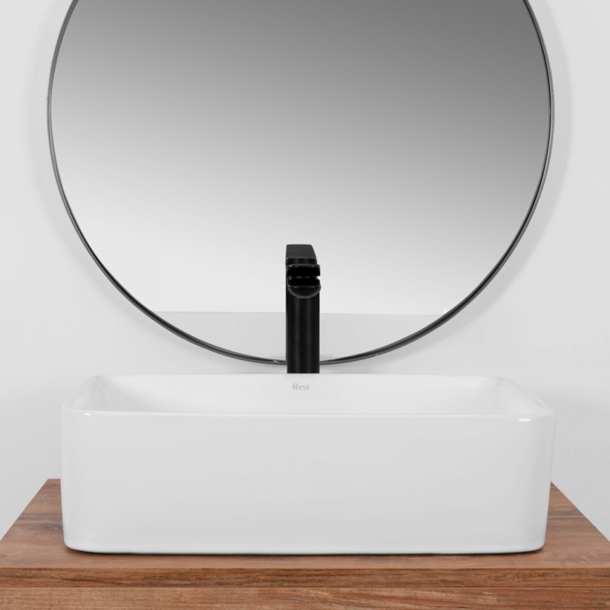 REA-U0669 - Umywalka nablatowa ANITA 37,5x48,5 cm ceramika/biały połysk