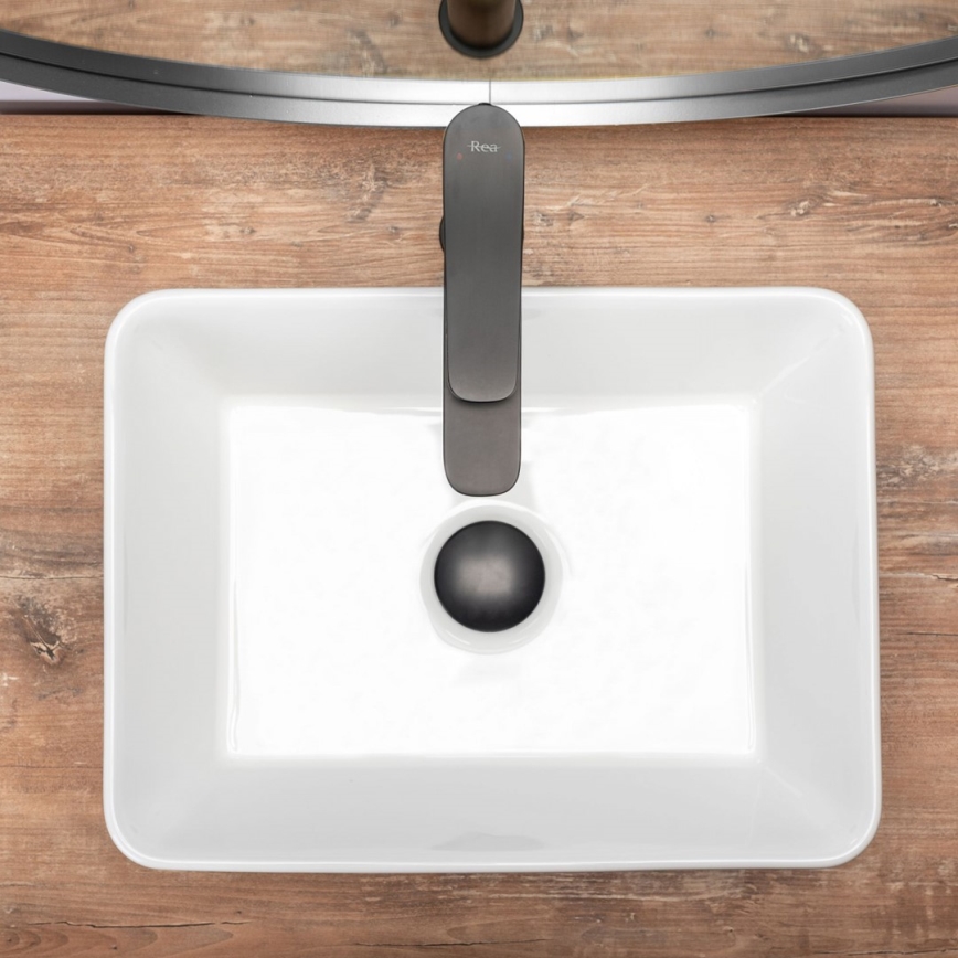 REA-U0952 - Umywalka nablatowa ANITA MINI 31x41 cm ceramika/biały połysk