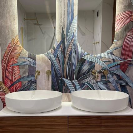 REA-U1223 - Umywalka nablatowa QUEEN 41,5x55 cm ceramika/biały połysk