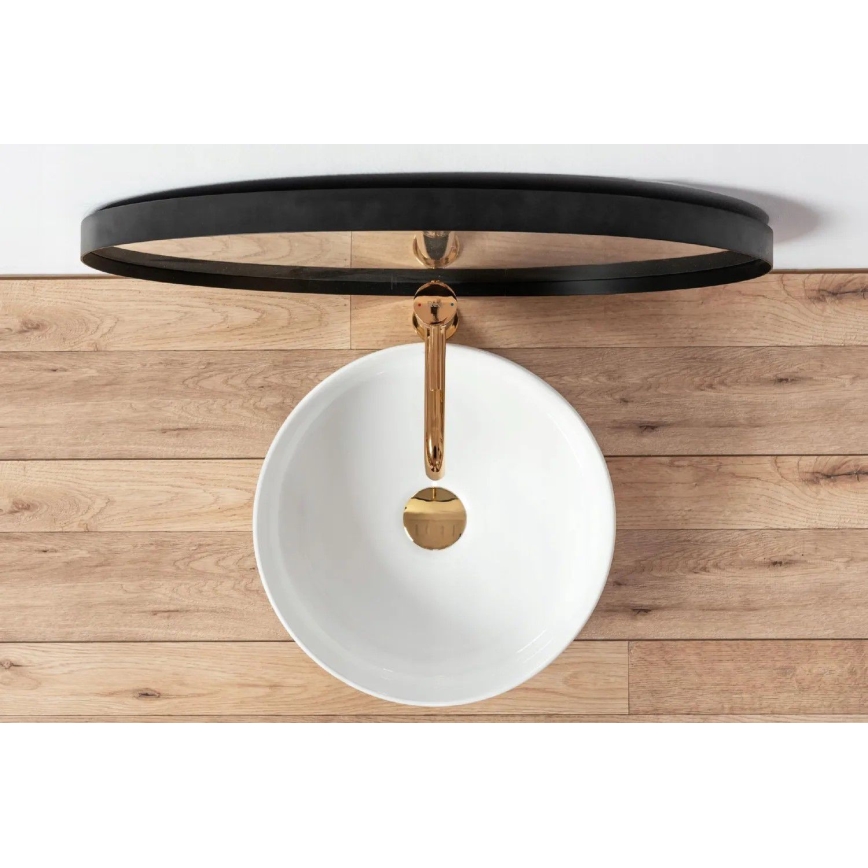 REA-U18918 - Umywalka nablatowa SAMI śr. 36 cm ceramika/biały połysk