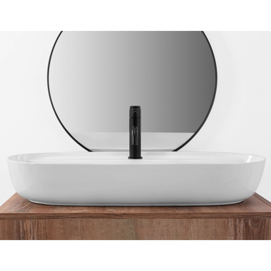 REA-U2541 - Umywalka nablatowa AURA 41x81 cm ceramika/biały połysk