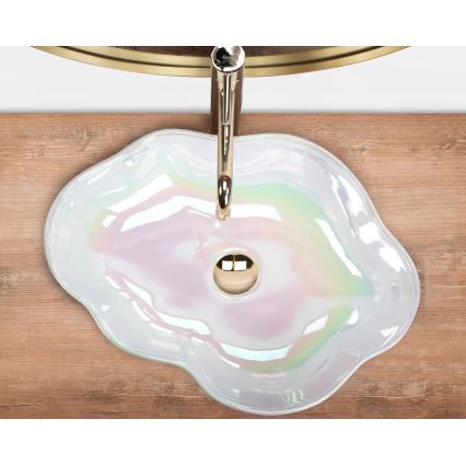 REA-U3309 - Umywalka nablatowa PEARL 38x50,5 cm ceramika/wielobarwna