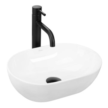 REA-U3322 - Umywalka nablatowa AMELIA MINI 26x38 cm ceramika/biały połysk