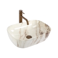REA-U3601 - Umywalka nablatowa BELINDA 33x46,5 cm ceramika/beżowa/imitacja kamienia