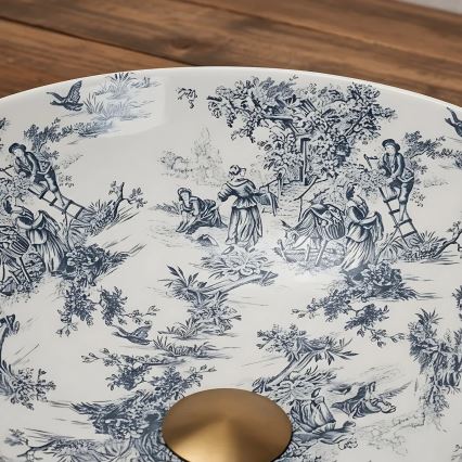 REA-U3608 - Umywalka nablatowa JULIANA 40 cm ceramiczna/biała/niebieska