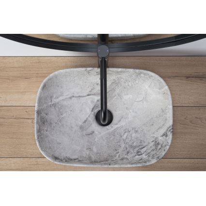 REA-U3800 - Umywalka nablatowa LIVIA 33,5x46,5 cm ceramika/szara/imitacja kamienia