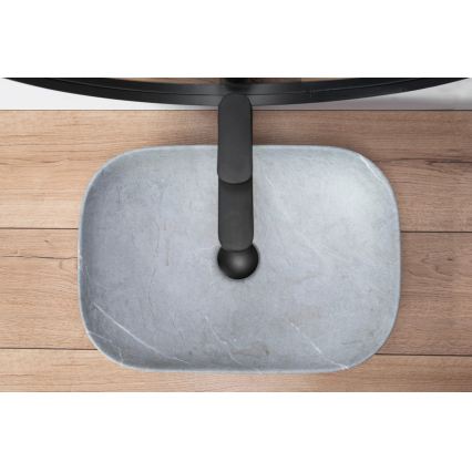 REA-U3801 - Umywalka nablatowa LIVIA 33,5x46,5 cm ceramika/szara/imitacja kamienia