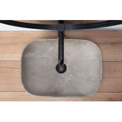 REA-U3802 - Umywalka nablatowa LIVIA 33,5x46,5 cm ceramika/szara/dekor marmuru