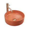 REA-U4566 - Umywalka nablatowa SAMI, Ø 37 cm, ceramika/matowy pomarańczowy