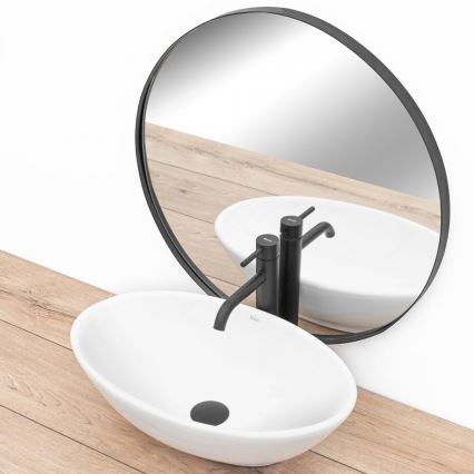 REA-U4603 - Umywalka nablatowa PAMELA 33x53 cm ceramika/biały połysk