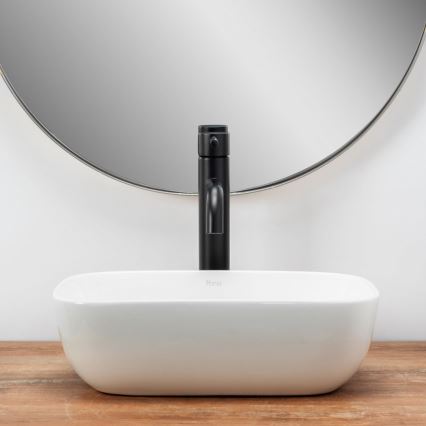 REA-U5667 - Umywalka nablatowa BELINDA MINI 25x36 cm ceramika/biały połysk