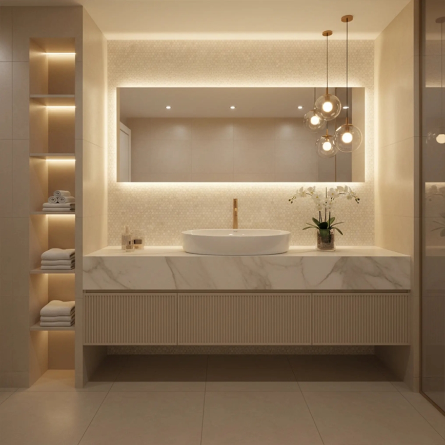 REA-U6371 - Umywalka nablatowa JOANA 40,5x65,5 cm ceramika/biały połysk