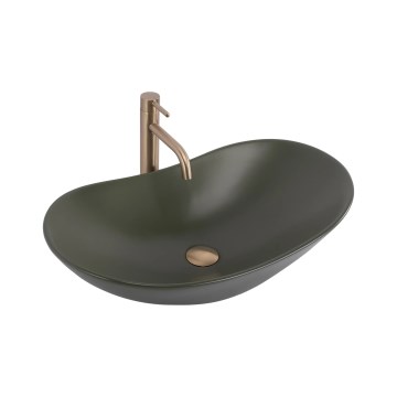 REA-U6372 - Umywalka nablatowa ROYAL 35,5 x 61,5 cm ceramika/oliwkowa