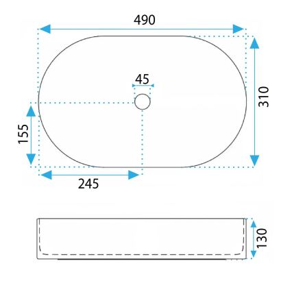 REA-U6376 - Umywalka nablatowa VANDA 31x49 cm ceramika/matowy róż