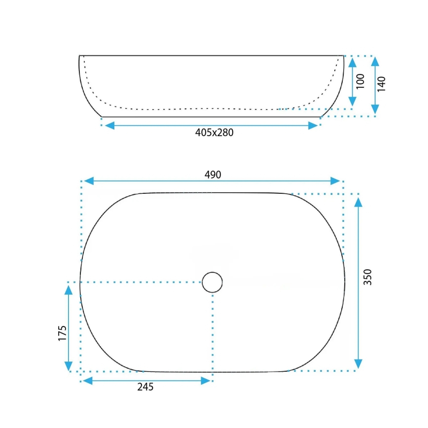 REA-U6380 - Umywalka nablatowa LISA 35x49 cm ceramika/błyszczący brąz