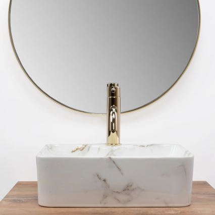 REA-U6504 - Umywalka nablatowa KELLY MINI 31x41 cm ceramika/imitacja kamienia