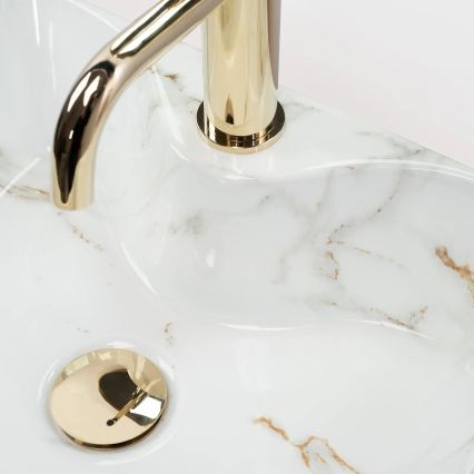 REA-U6504 - Umywalka nablatowa KELLY MINI 31x41 cm ceramika/imitacja kamienia