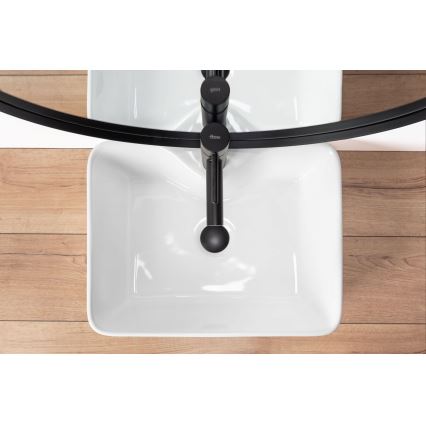 REA-U6524 - Umywalka nablatowa KELLY 38x49 cm ceramika/biały połysk