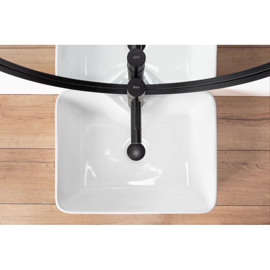 REA-U6524 - Umywalka nablatowa KELLY 38x49 cm ceramika/biały połysk