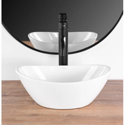 REA-U6803 - Umywalka nablatowa KATE 24,5 x 36,5 cm ceramika/biały połysk