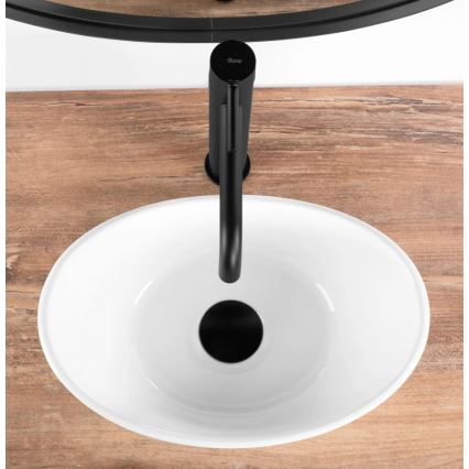 REA-U6803 - Umywalka nablatowa KATE 24,5 x 36,5 cm ceramika/biały połysk