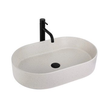 REA-U7341 - Umywalka nablatowa NADIA 38,5x61 cm ceramika/kremowa