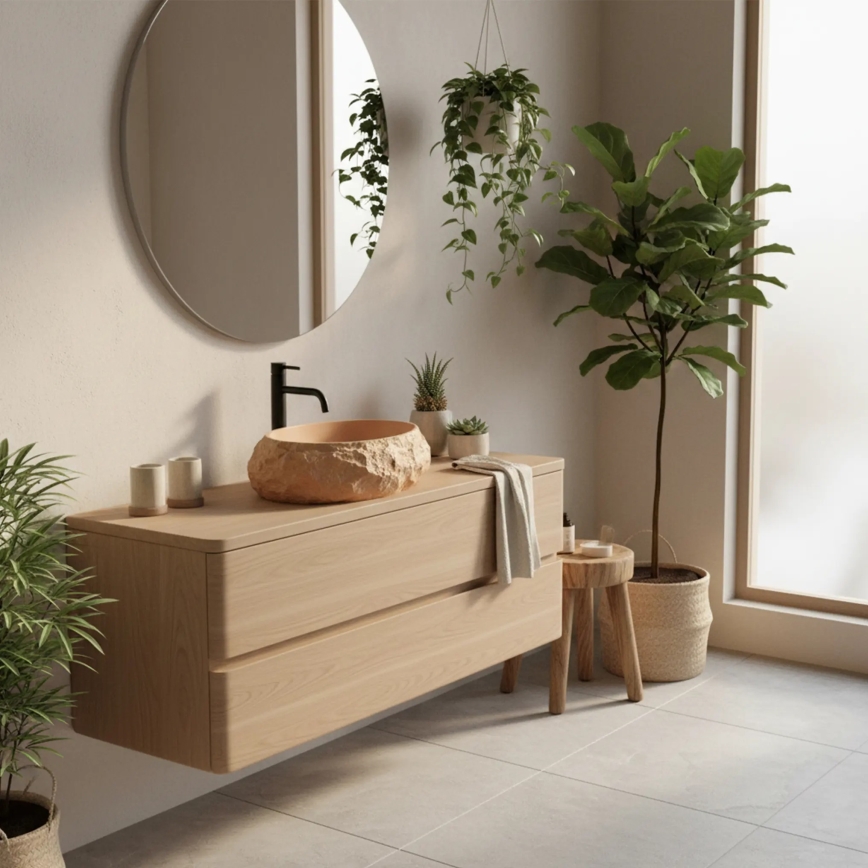 REA-U7348 - Umywalka nablatowa MIKA 38x50 cm pomarańczowa/beżowa/imitacja kamienia