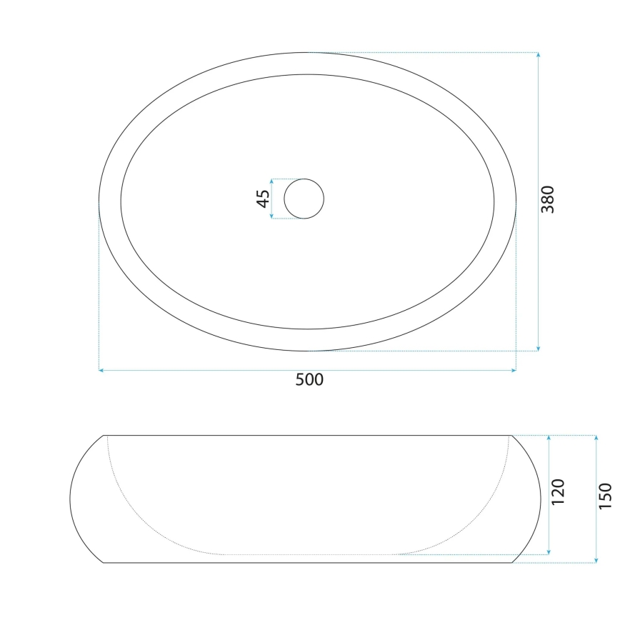 REA-U7349 - Umywalka nablatowa MIKA 38x50 cm pomarańczowa/imitacja kamienia