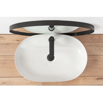 REA-U7900 - Umywalka nablatowa AURA 40,5x60,5 cm ceramika/biały połysk