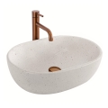 REA-U8480 - Umywalka nablatowa AMELIA 34,5x48 cm ceramika/imitacja kamienia
