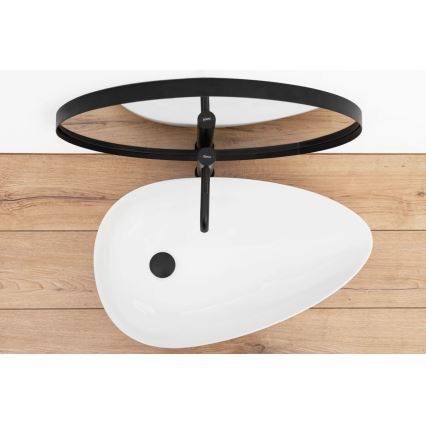 REA-U8537 - Umywalka nablatowa GRETA 40x65,5 cm ceramika/biały połysk