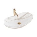 REA-U8598 - Umywalka nablatowa ROYAL 36x60,5 cm, ceramiczna z dekorem marmuru