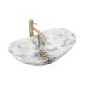 REA-U8742 - Umywalka nablatowa ROYAL 36x60,5 cm ceramika/biała/imitacja kamienia