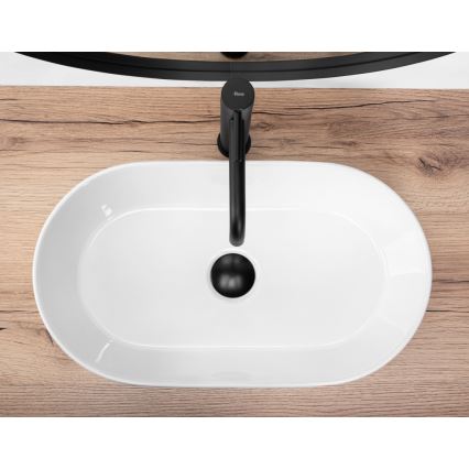 REA-U9108 - Umywalka nablatowa LAYLA 30x53 cm, ceramika, biały połysk