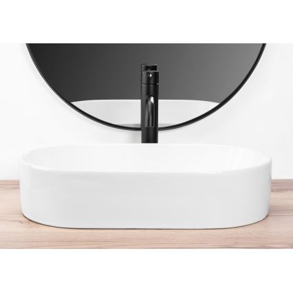 REA-U9108 - Umywalka nablatowa LAYLA 30x53 cm, ceramika, biały połysk