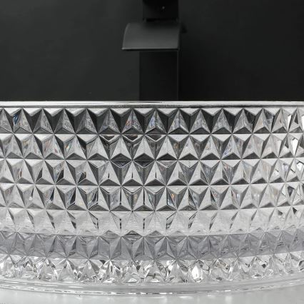 REA-U9670 - Umywalka nablatowa CRISTAL 35,5 cm szkło/przezroczyste