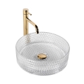REA-U9670 - Umywalka nablatowa CRISTAL śr. 35,5 cm szkło/przezroczysta