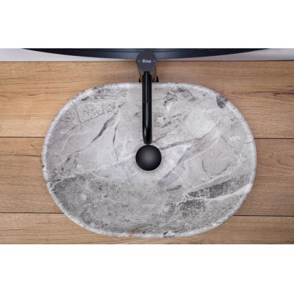 REA-U9888  - Umywalka nablatowa LARA 35x48,5 cm ceramika/imitacja kamienia