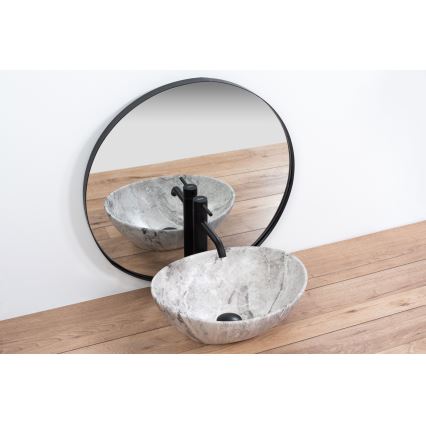 REA-U9908 - Umywalka nablatowa SOFIA 34,5x41 cm ceramika/imitacja kamienia