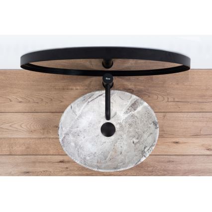 REA-U9908 - Umywalka nablatowa SOFIA 34,5x41 cm ceramika/imitacja kamienia