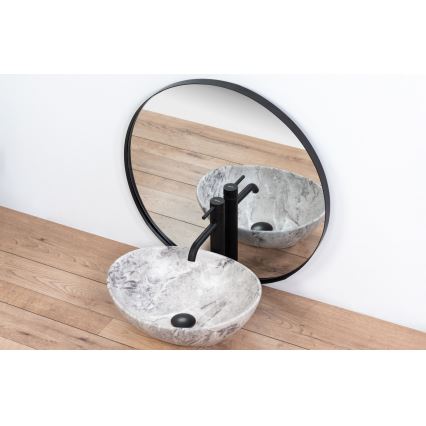 REA-U9908 - Umywalka nablatowa SOFIA 34,5x41 cm ceramika/imitacja kamienia