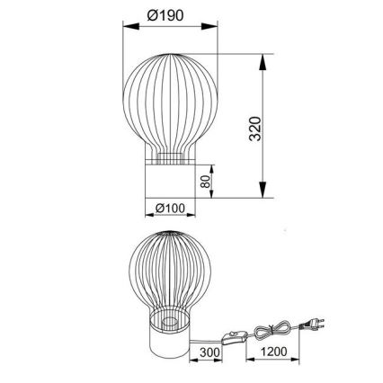 Reality - Lampa stołowa DAVE 1xE27/40W/230V