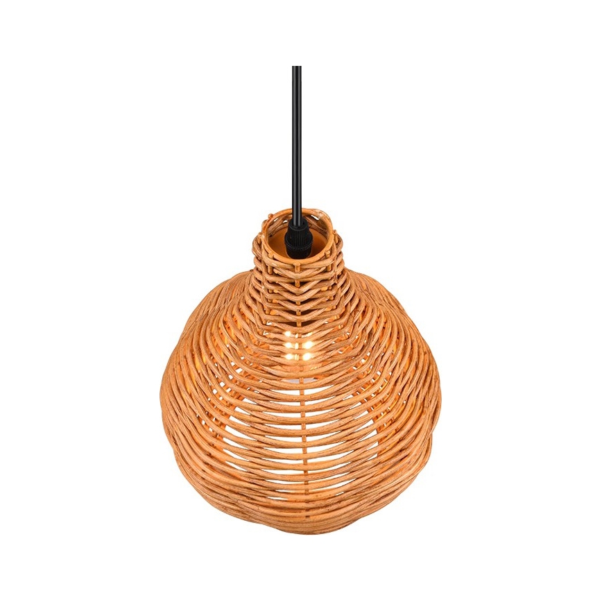 Reality - Lampa wisząca na przewodzie SPROUT 1xE14/40W/230V brązowy/rattan