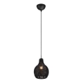 Reality - Lampa wisząca na przewodzie SPROUT 1xE14/40W/230V czarny/rattan