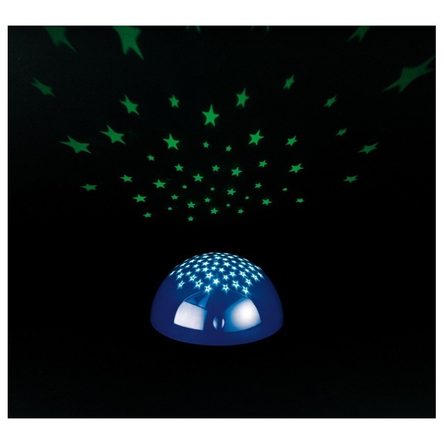 Reality - LED Projektor dotykowy SIRIUS LED/0,5W/3xAA niebieski