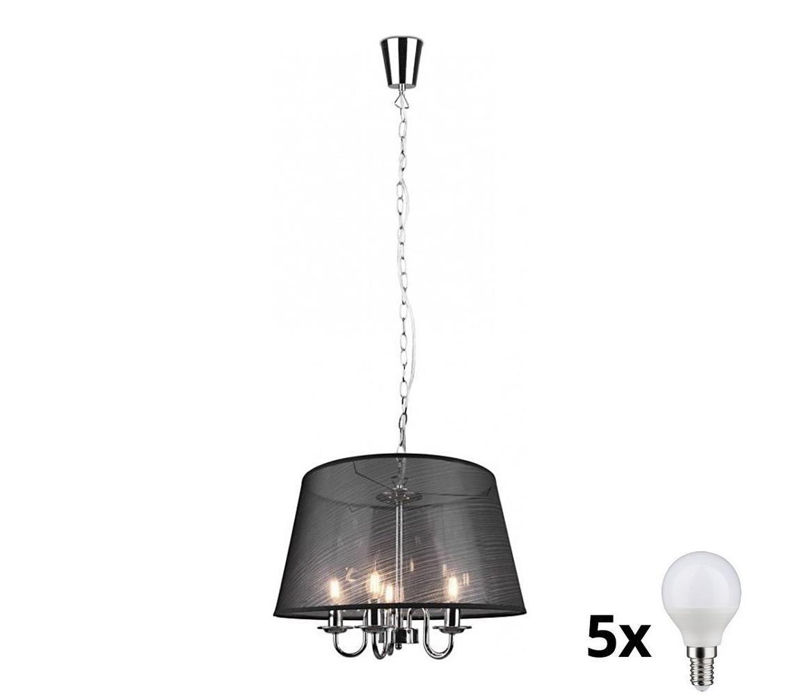 Reality - LED Żyrandol na łańcuchu CIMA 5xE14/40W/230V czarny